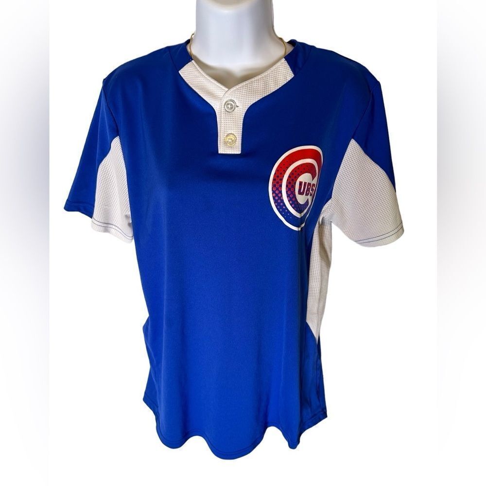 Chicago Cubs Majestic Cool Base Blue Jersey Shirt | Youth Size Large (L 14/16)